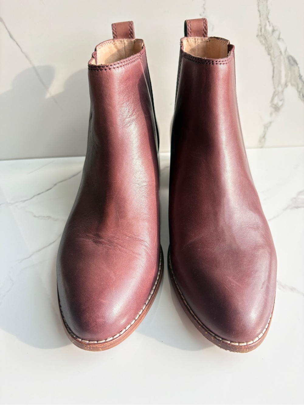 Madewell sz 6.5 Carina Chelsea Boot Dark Cabernet Ankle Bootie Burgundy - Picture 3 of 9